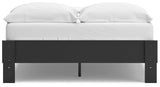 Black platform bed from Socalle collection corner view