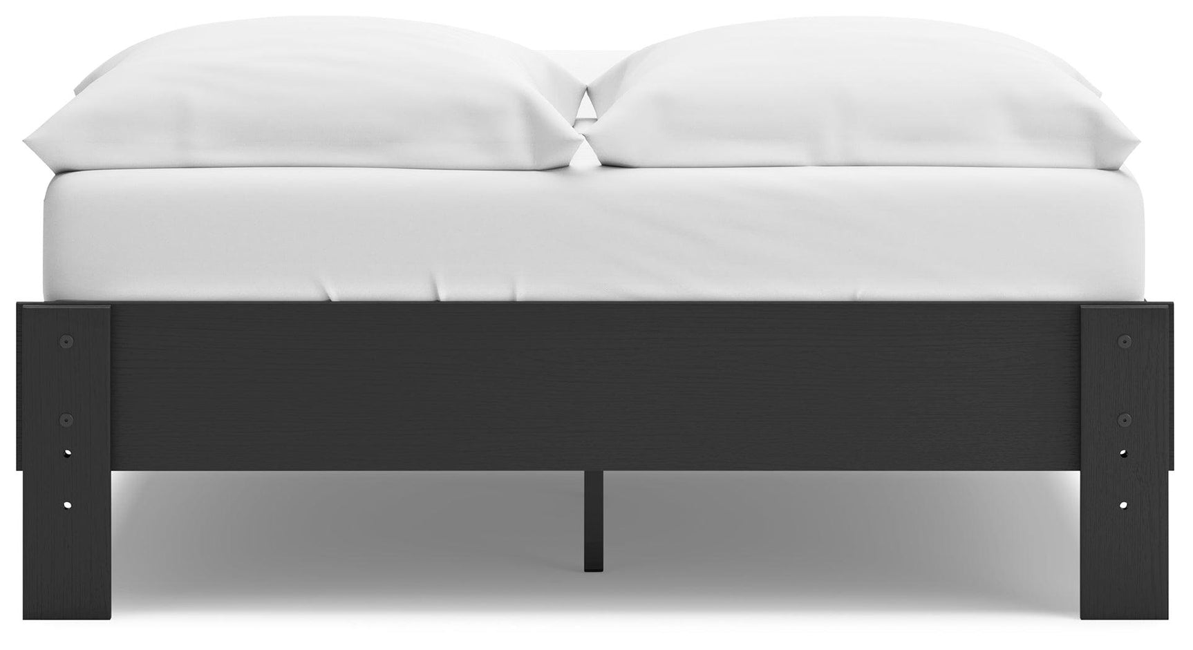 Black platform bed from Socalle collection corner view