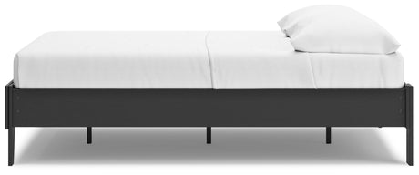 Socalle Black Full Platform Bed side profile