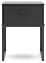 Dark pewter-tone metal drawer handles on Socalle Nightstand