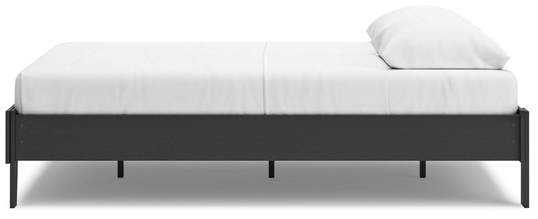 Top-side view of the Socalle Black Queen Platform Bed frame