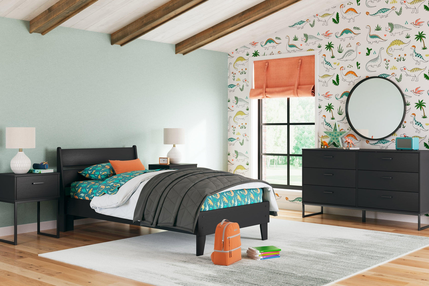 Socalle Twin Panel Platform Bed corner detail