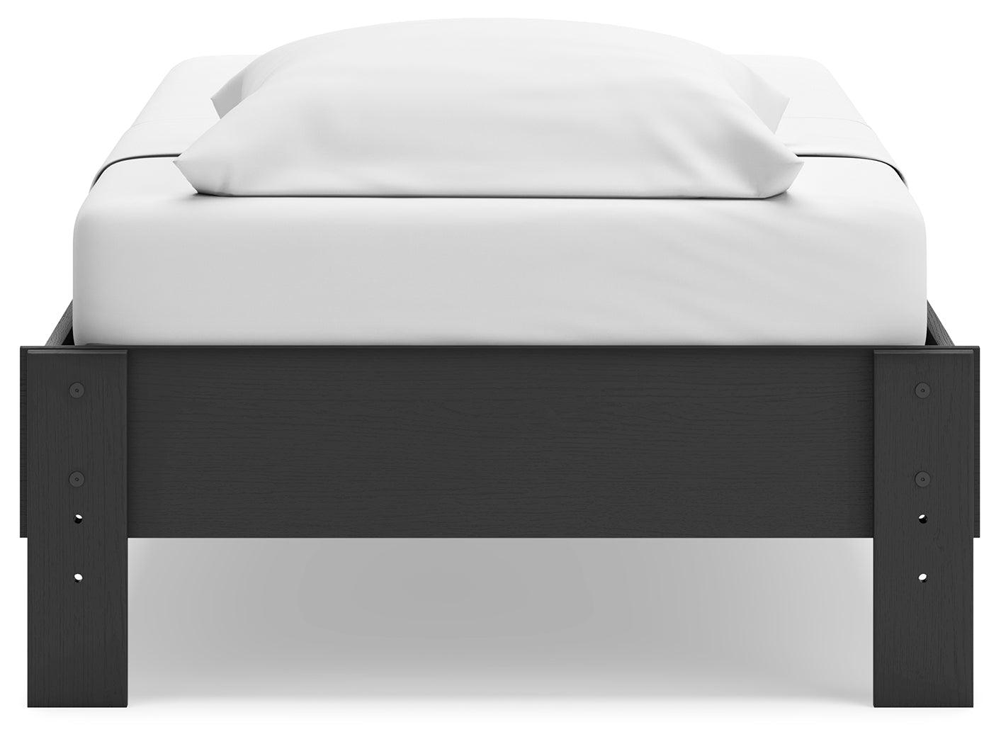 Matte black finish on Socalle twin platform bed