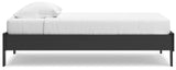 Underbed clearance view of Socalle twin platform bed