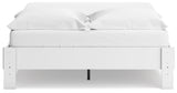 Overhead view of queen platform bed