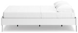 Minimalist queen platform bed in bedroom setting
