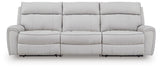 Social Pointe Pearl/Ash Chenille 3-Piece Power Reclining Sectional view 2
