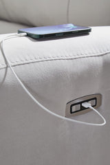 Social Pointe Pearl/Ash Chenille 3-Piece Power Reclining Sectional detail view