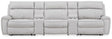Social Pointe Pearl/Ash Chenille 5-Piece Power Reclining Sectional - image 1
