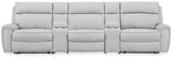 Social Pointe Pearl/Ash Chenille 5-Piece Power Reclining Sectional - image 1
