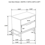 Alternate angle showing nightstand drawer gap