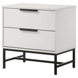 Sonora nightstand drawer open showing metal glides