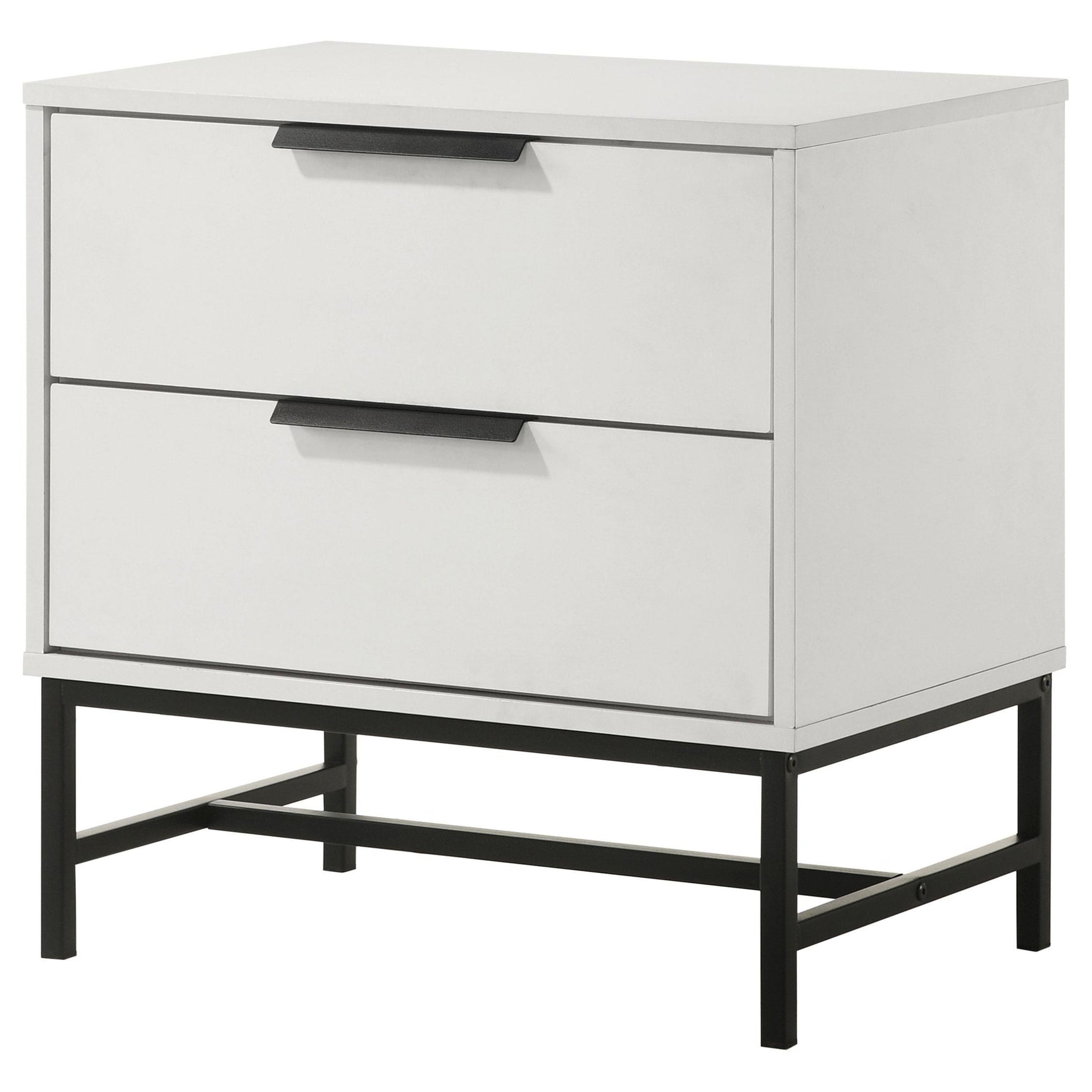 Sonora nightstand drawer open showing metal glides