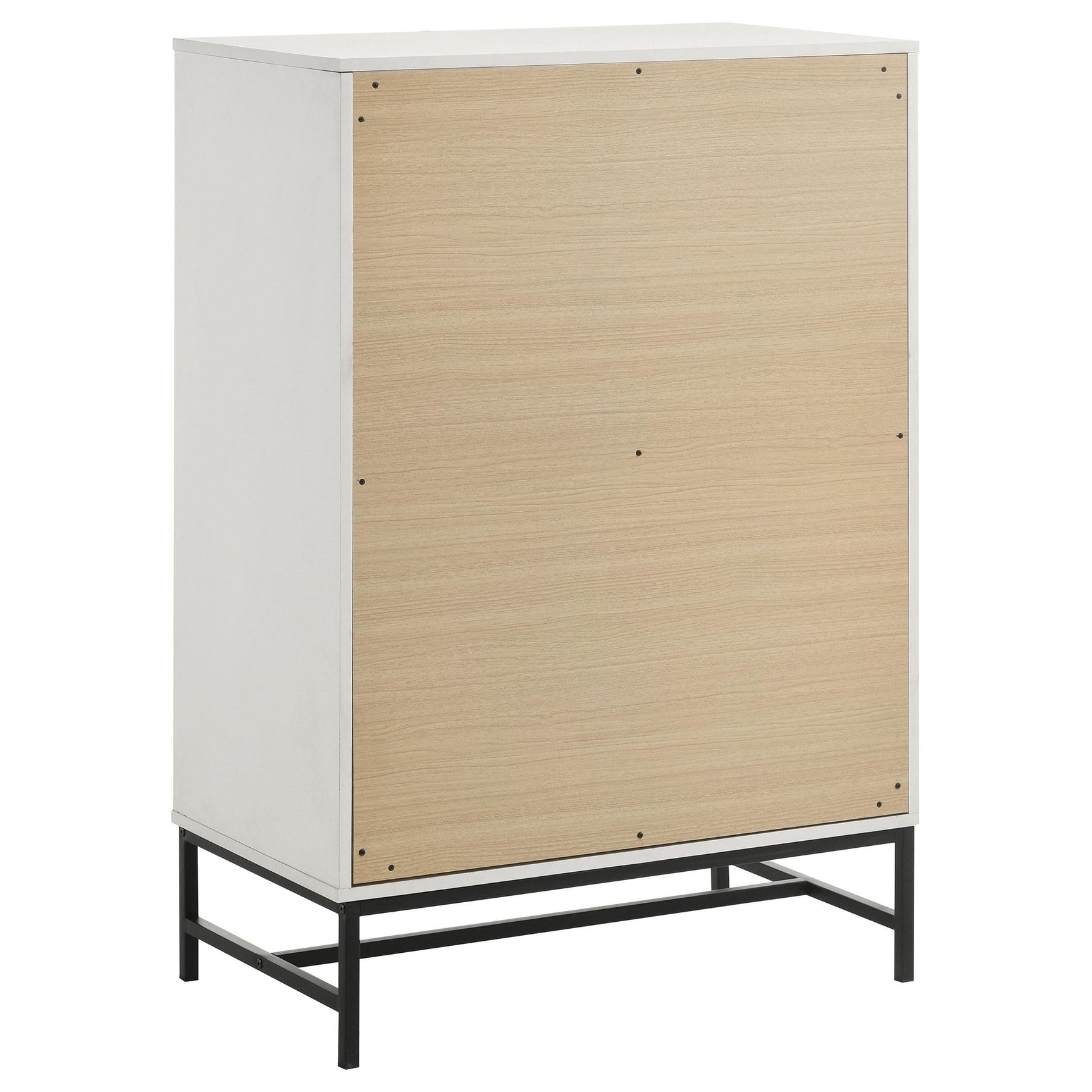 Sonora white chest showing drawer construction