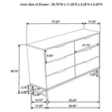 Metal extension drawer slides inside Sonora dresser