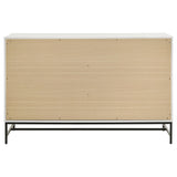 Decor items styled on top of Sonora white dresser