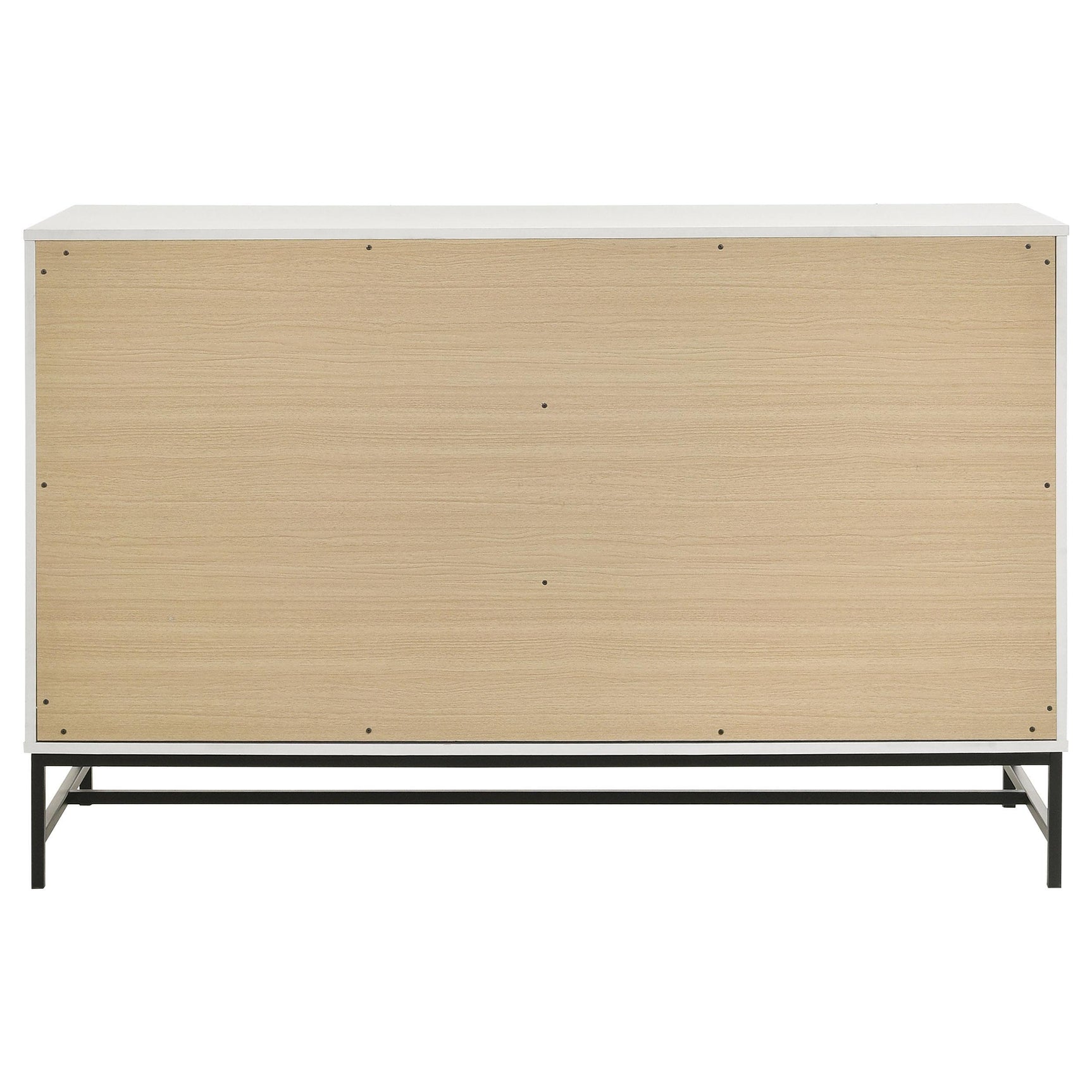 Decor items styled on top of Sonora white dresser
