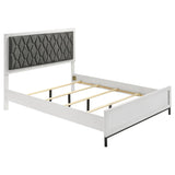 Side angle of Sonora Queen Upholstered Panel Bed in white