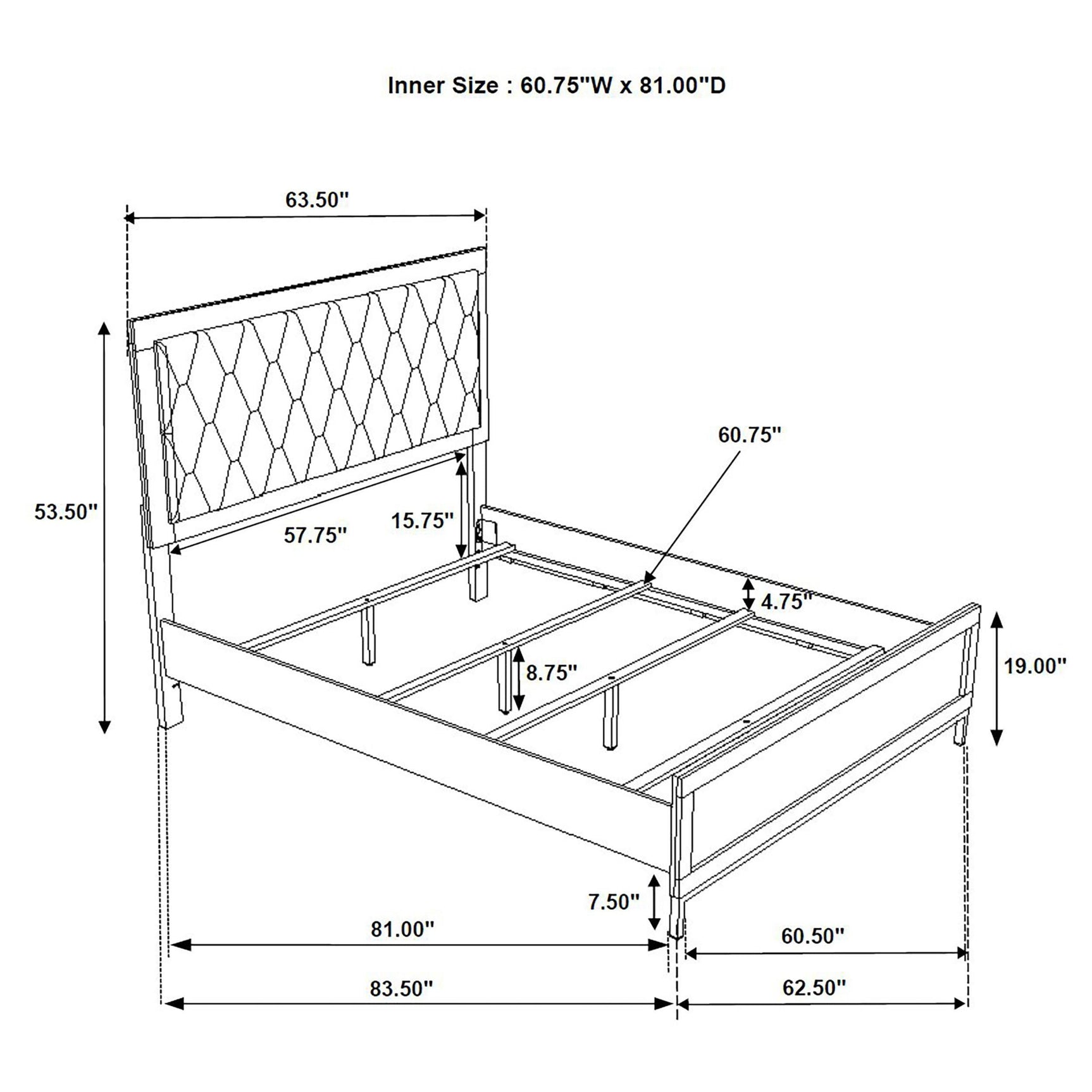Overview of Queen bed room setting with Sonora