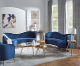 SOPHIA Sophia 2-piece Upholstered Channel Tufted Sofa Set Blue 506861-S2 - Ella Furniture