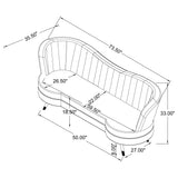 SOPHIA Sophia 3-piece Upholstered Channel Tufted Sofa Set Blue 506861-S3 - Ella Furniture