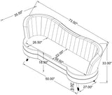 SOPHIA Sophia 3-piece Upholstered Channel Tufted Sofa Set Grey 506864-S3 - Ella Furniture