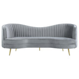 SOPHIA Sophia 3-piece Upholstered Channel Tufted Sofa Set Grey 506864-S3 - Ella Furniture