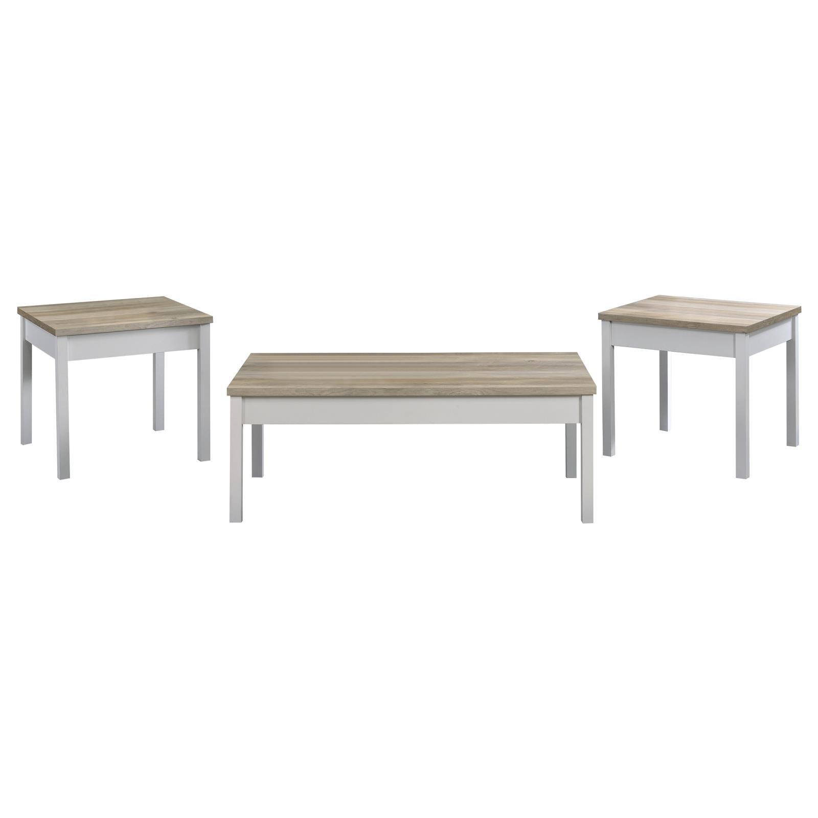 Stacie 3-piece coffee table set antique pine and white front view of coffee table