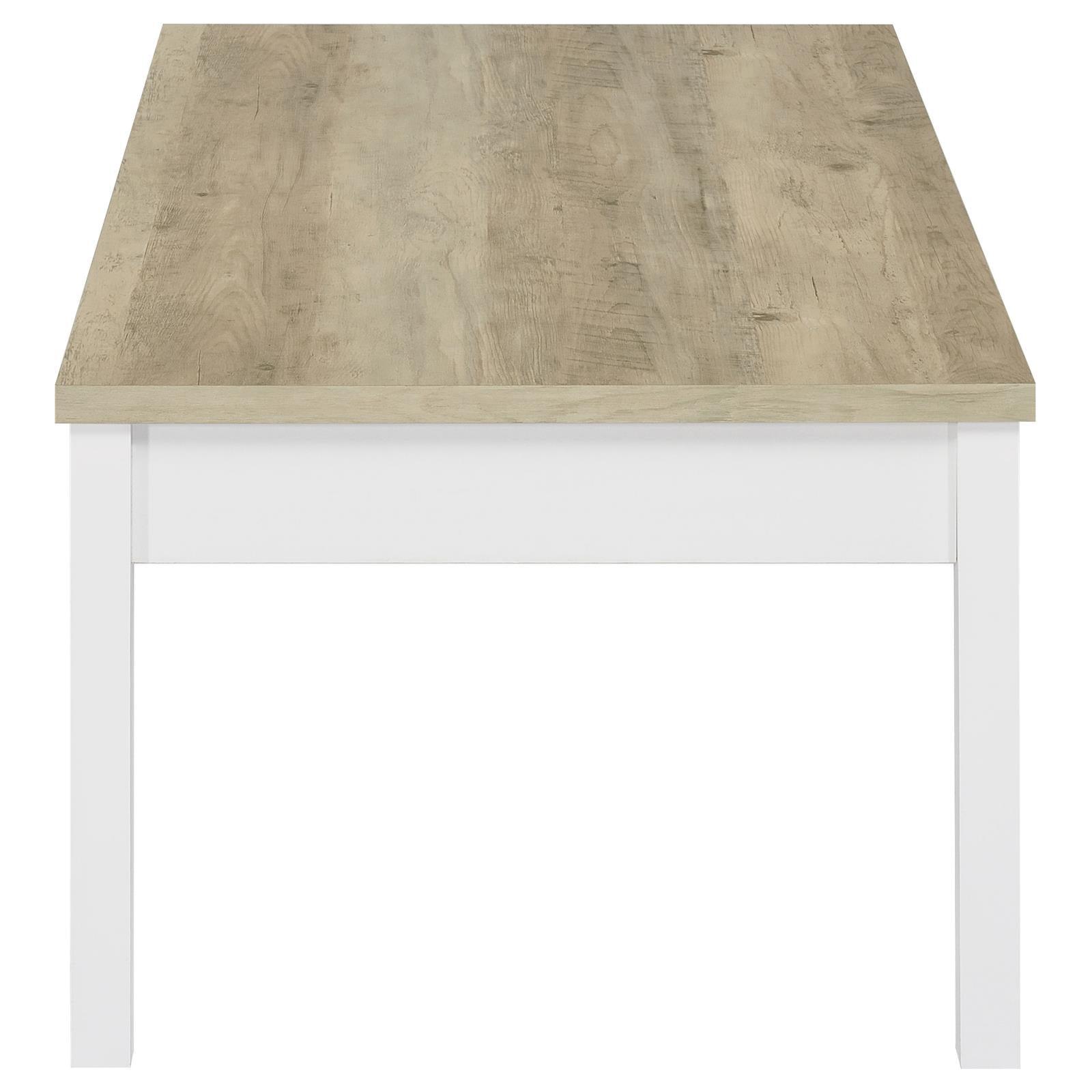 Stacie 3-piece coffee table set antique pine and white detailed view of wood grain and finish