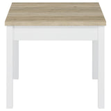 Stacie 3-piece coffee table set antique pine and white features clean lines and laminate finish