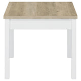 Stacie 3-piece coffee table set antique pine and white showing assembly joints and construction