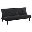 Stanford Upholstered Tufted Convertible Sofa Bed Black front view