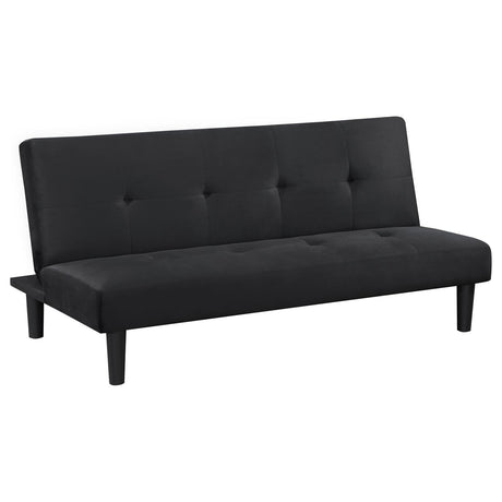 Stanford Upholstered Tufted Convertible Sofa Bed Black front view