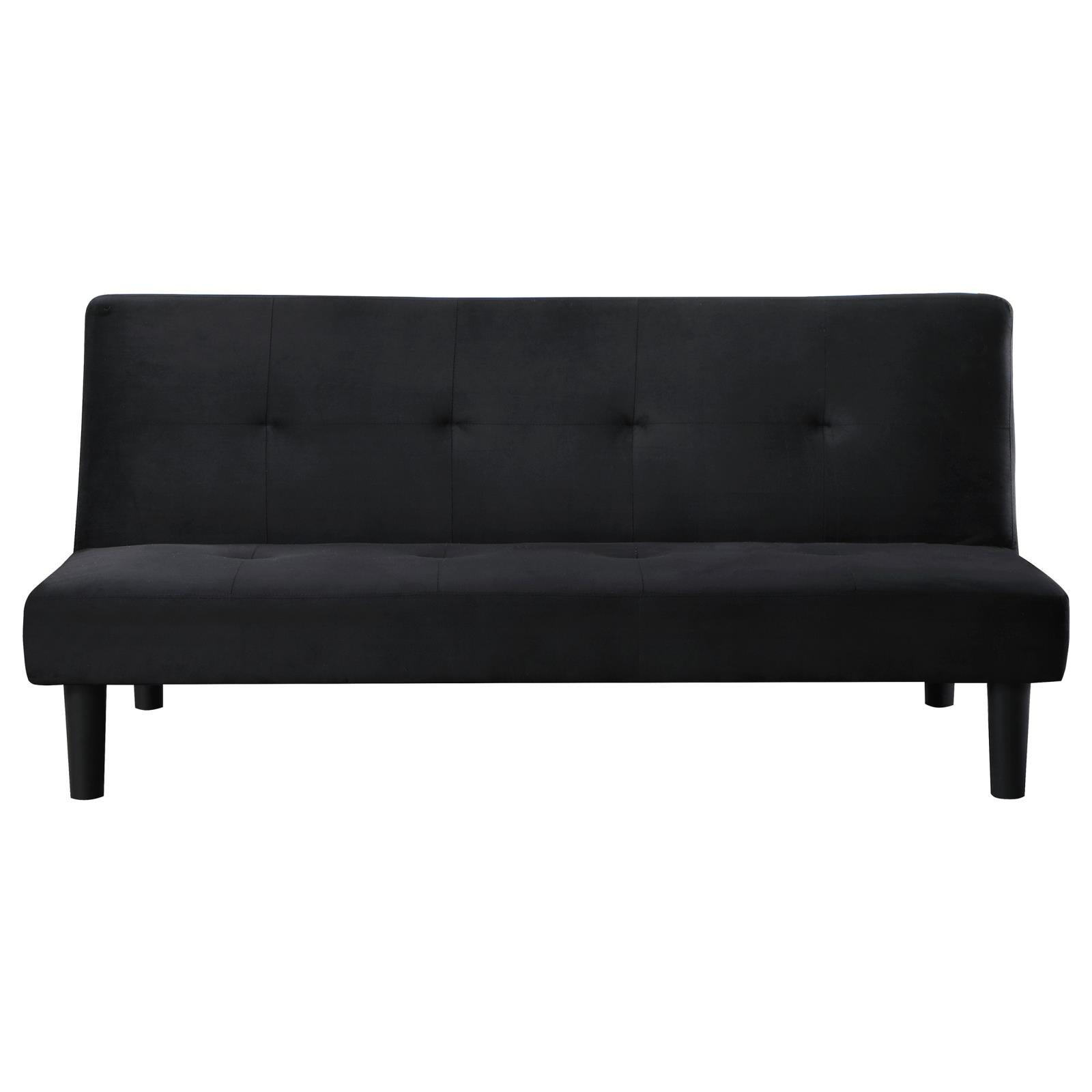 Stanford Convertible Sofa Bed black folded as bed