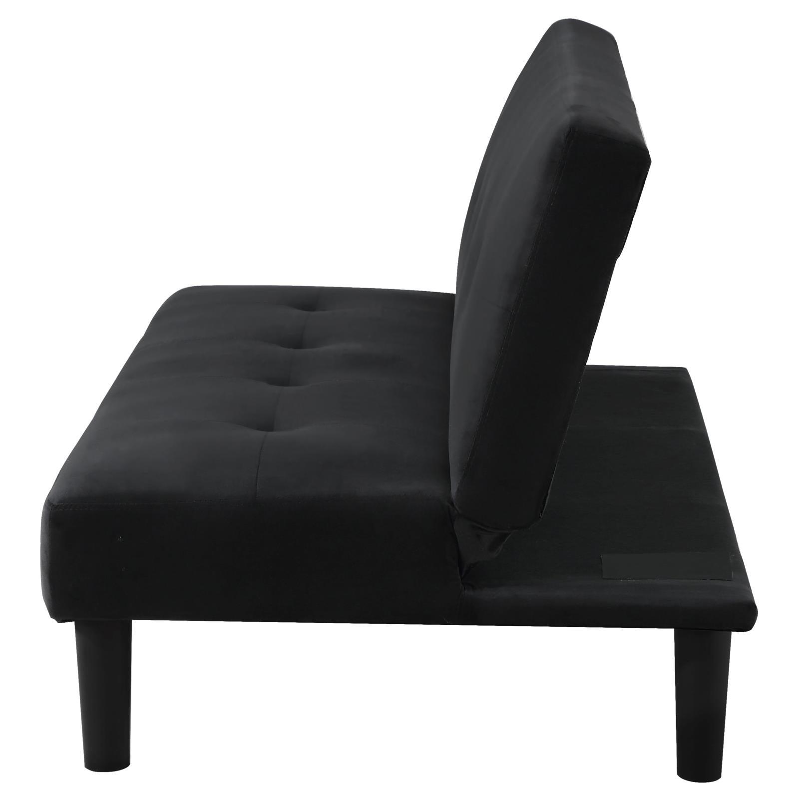 Stanford Sofa Bed black showing arm-less design