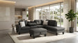 Star Dark Grey Fabric Sectional with Storage Ottoman and Drop-Down Table from Decor Furniture