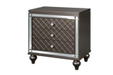 main view of Stars Charcoal LED Upholstered Panel Bedroom Set bed
