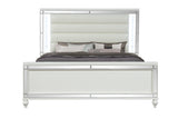 Stars White LED Upholstered Panel Bedroom Set side view