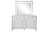Stars White LED Upholstered Panel Bedroom Set side angle