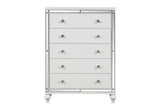 Stars White LED Upholstered Panel Bedroom Set full bedroom view