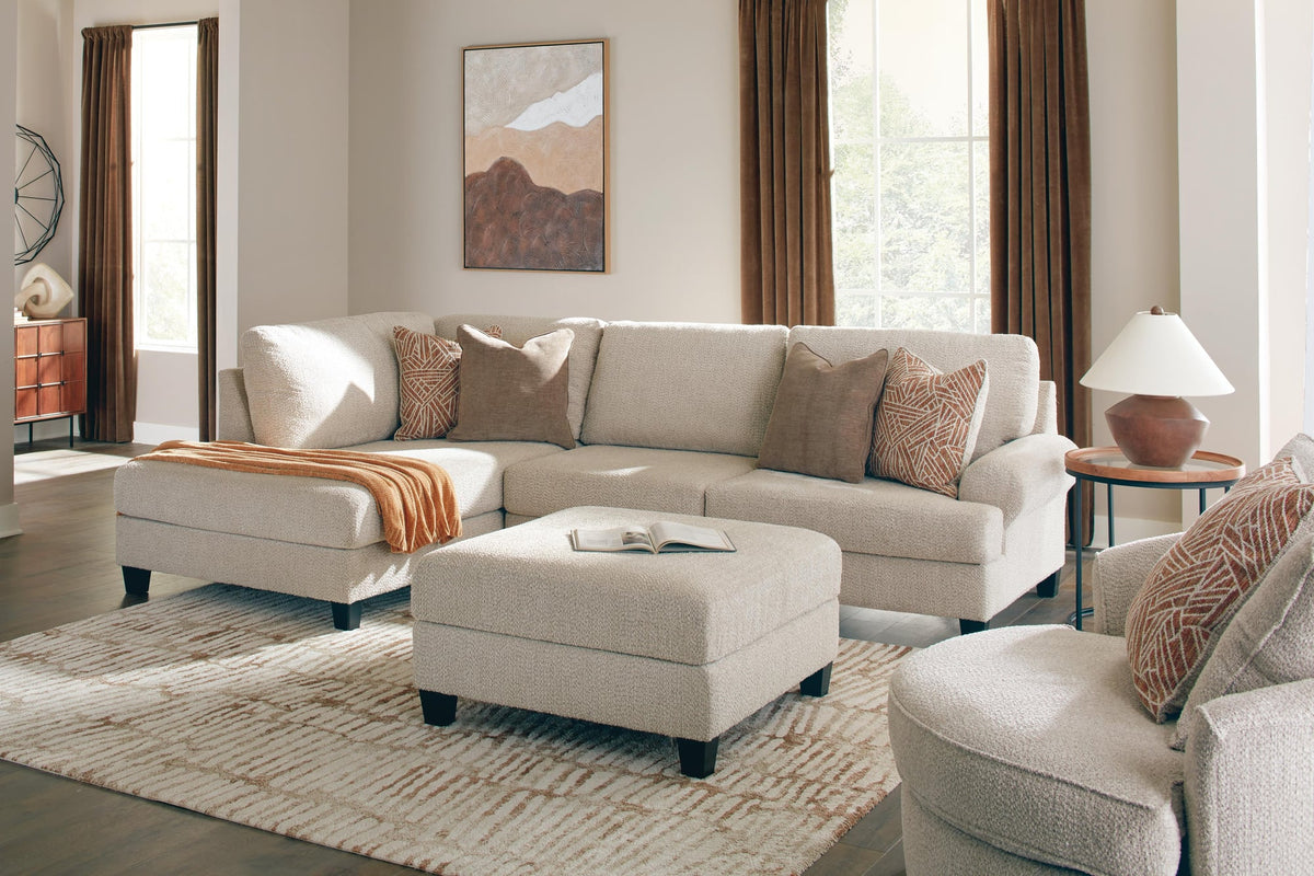 Steelwater Latte Retreat 2-Piece Sectional with Chaise and Oversized Accent Ottoman - image 1