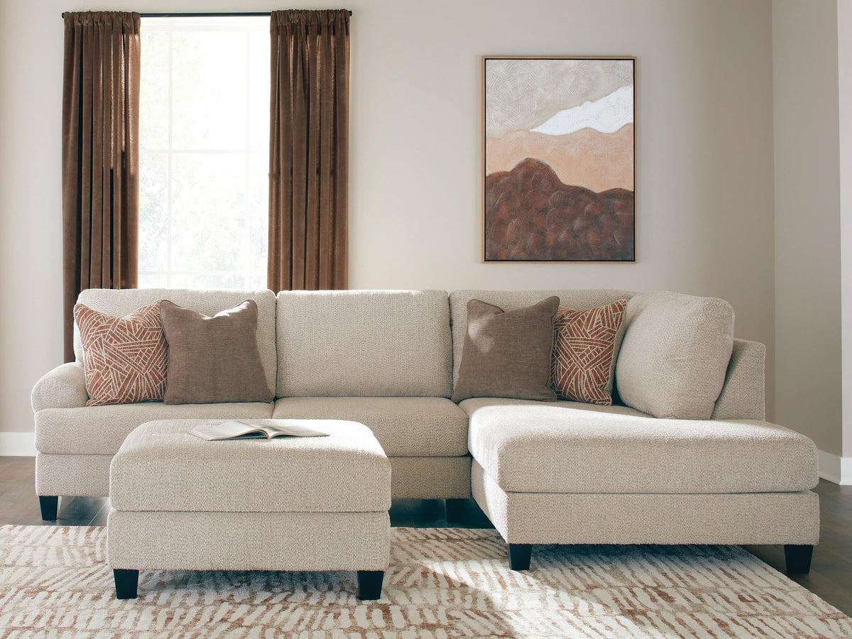 Steelwater Latte Retreat 2-Piece Sectional with Chaise and Oversized Accent Ottoman - image 2