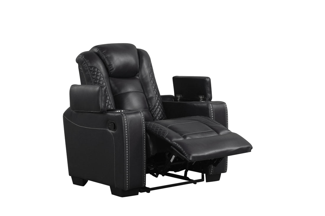 Stefano Black 3-Piece Reclining Set