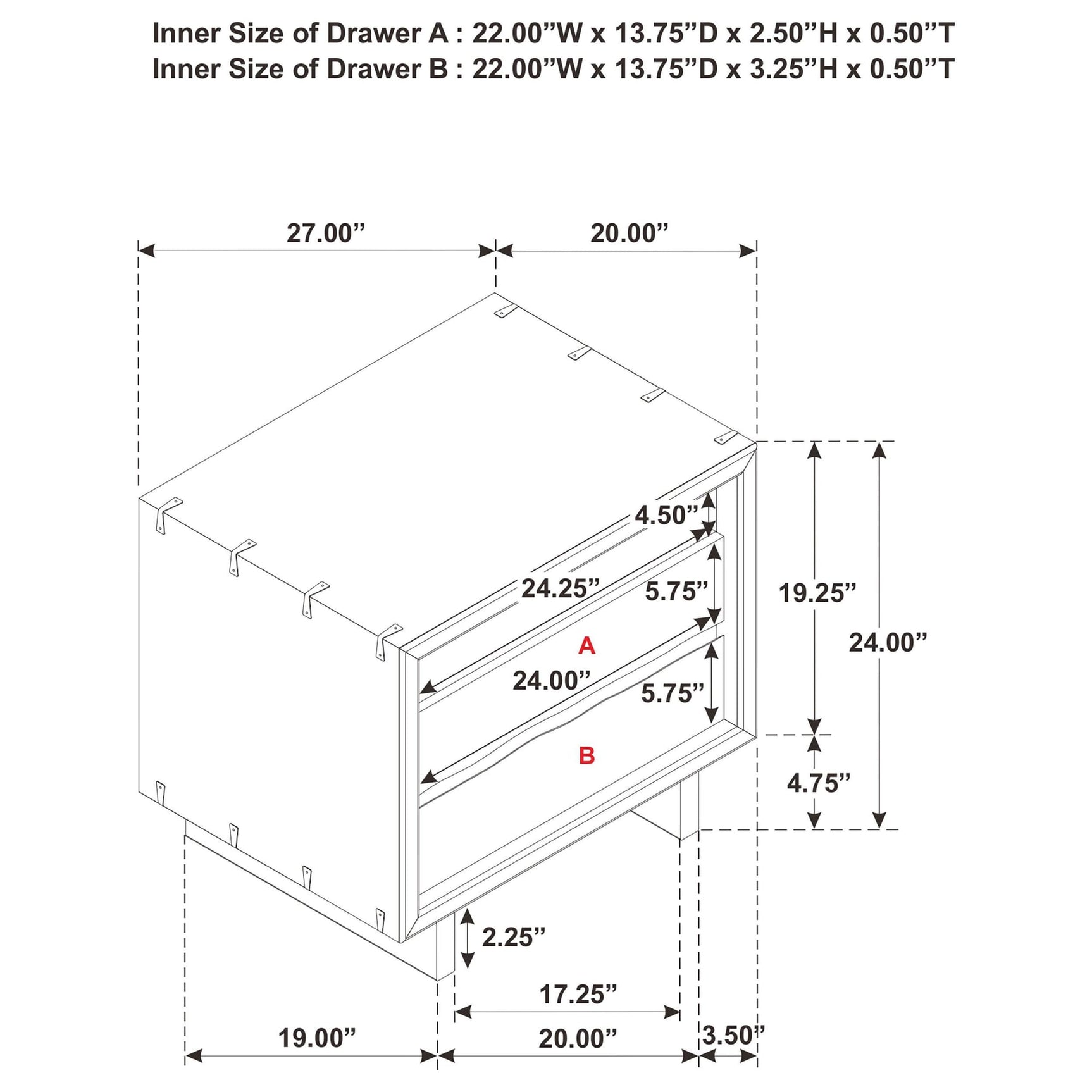Stillwater 2-drawer Nightstand view 8