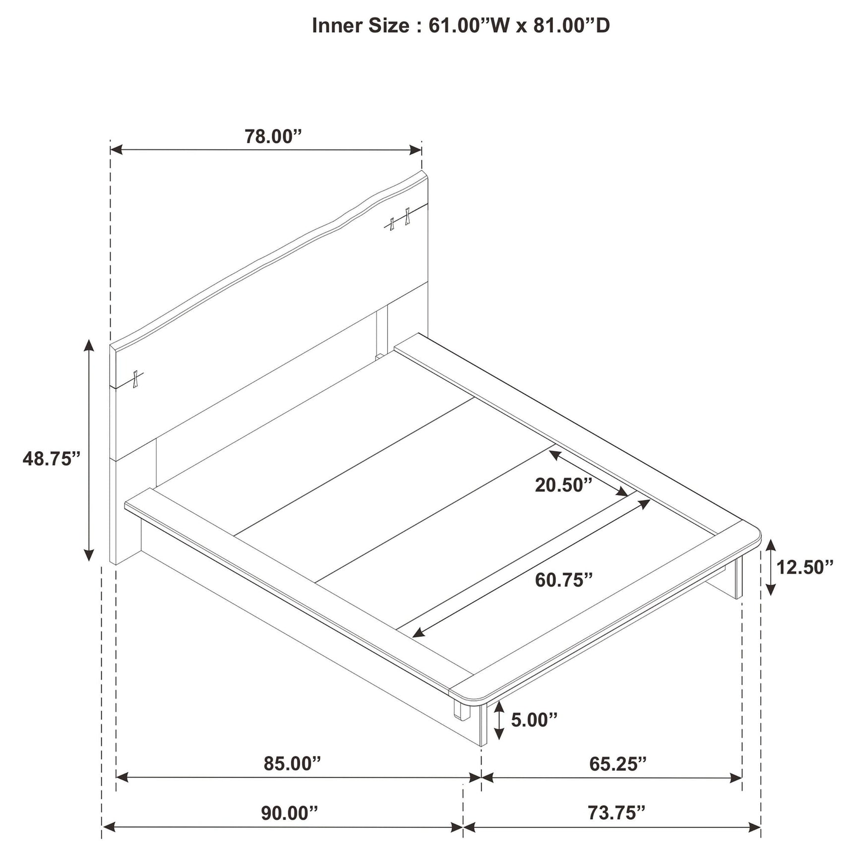 Stillwater Queen Platform Bed view 7