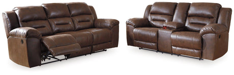 Stoneland Chocolate loveseat angled view