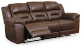 Close-up of channel-stitched back cushions on Stoneland sofa