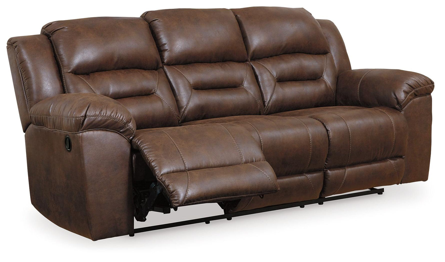 Close-up of channel-stitched back cushions on Stoneland sofa