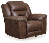 Stoneland Chocolate Reclining Sofa corner detail