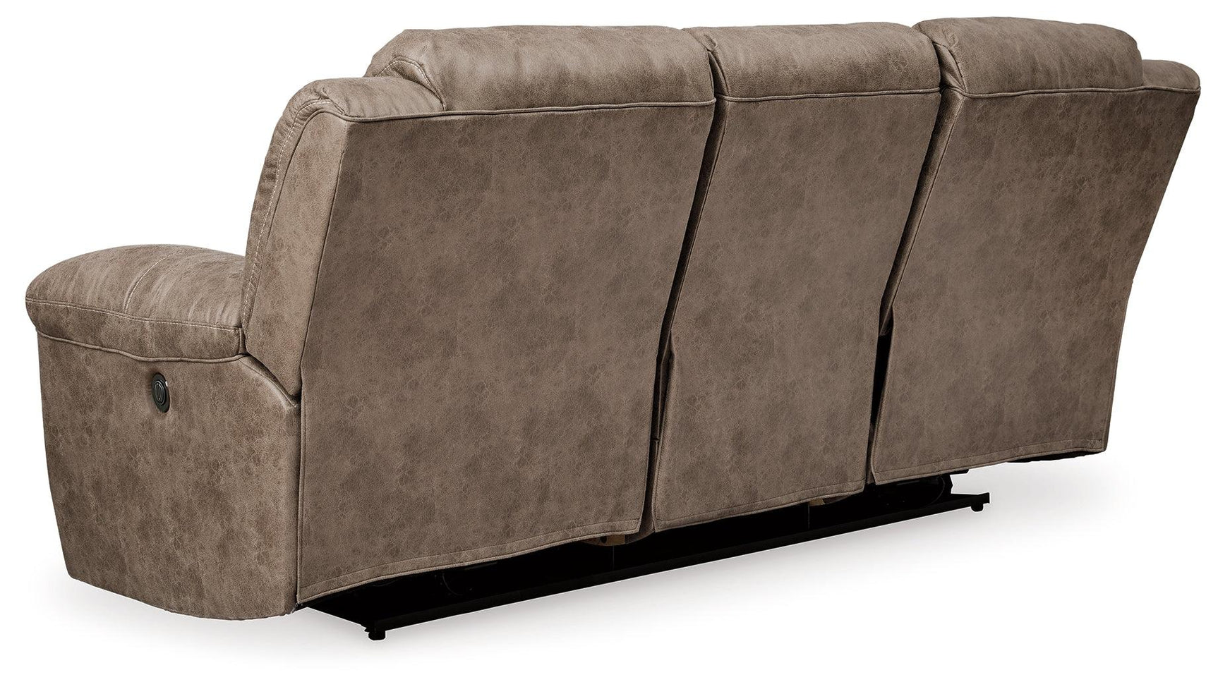Top view of loveseat with console